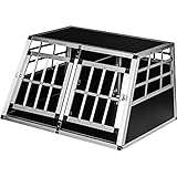 PETSTUFF Hundetransportbox gerade Rückwand 90°, Aluminium, robust, verschließbar, Verschiedene Größen