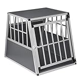 EUGAD Hundetransportbox Alu Hundebox Reisebox Autobox für große Hunde Husky Samojede Weimaraner Border Collie Chow-Chow Shetland Sheepdog 85 x 65 x 69 cm XL 0005LL