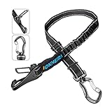 Iokheira Hunde Sicherheitsgurt,3-in-1 Verstellbar Sicherheitsgeschirre für Auto,Reflektierend Bungee Hundegurt mit Haken für alle Hunderassen & Autotypen(Schwarz)…