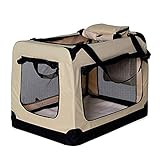 Hundetransportbox Hundetasche Hundebox Faltbare Kleintiertasche Größe M Farbe Beige