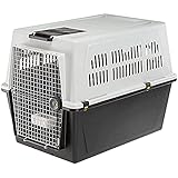 Ferplast Hundetransportbox Transportbox für große Hunde ATLAS 70, Reisebox für Hunde, Sicherheitsverriegelung, Lüftungsgitter, 68,5 x 101 x h 75,5 cm Grau