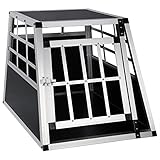 EUGAD Hundetransportbox Alu Hundebox Reisebox Autobox für kleine/mittlere Hunde Französische Bulldogge Beagle Terriers Dackel Shiba Inu 69 x 54 x 50 cm L 0050HT