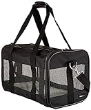 Amazon Basics Transporttasche für Haustiere, weiche Seitenteile, Schwarz, Größe M
